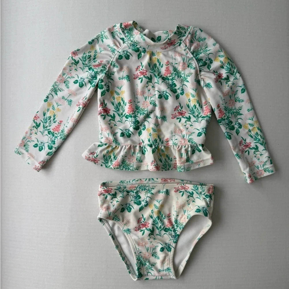 Janie and Jack Floral Rashgaurd Set Size 12/18 Months